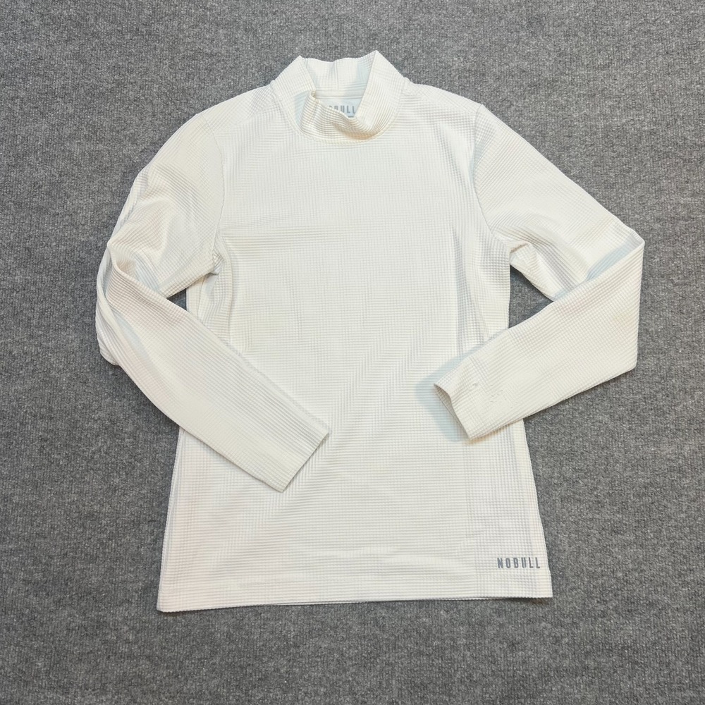 NOBULL Women's Top Size Medium White Long Sleeve Turtleneck Shirt